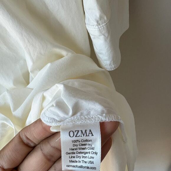 Ozma Dress White Button Down Organic Cotton Helena Long Sleeve Shirt Dress XS/S - Picture 8 of 9